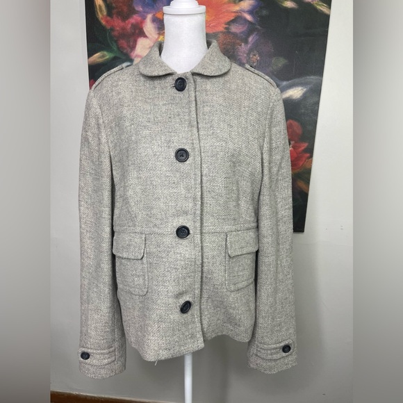 Banana Republic Jackets & Blazers - Banana Republic Women’s Gray Wool Career Lightweight Jacket Sz L Winter Business